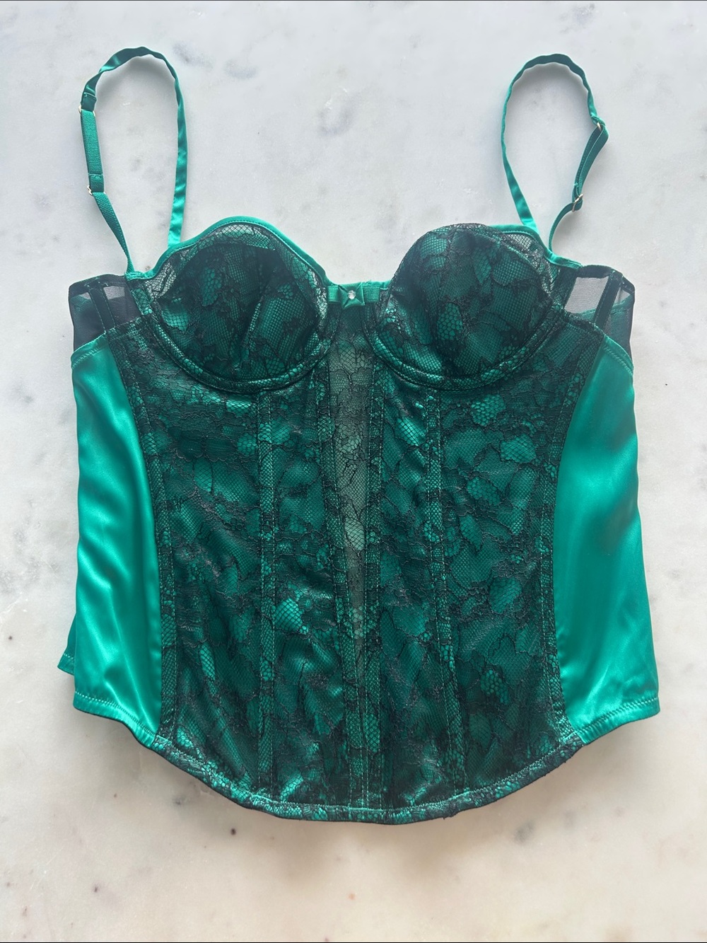 Emerald Lace Bustier Corset Top - Women Intimates